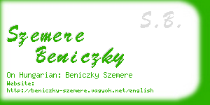 szemere beniczky business card